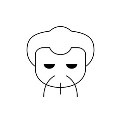 A minimalist drawing of a man with a beard and hair, featuring simple lines and a neutral expression on his face
