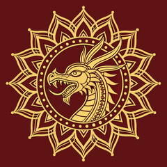 Traditional Serpent Motif Symmetrical Art