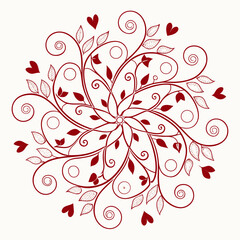Intertwining Love Theme Symmetrical Graphic