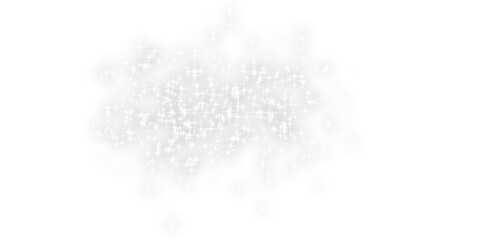 Glowing light effect with many glitter particles isolated on transparent background. Vector starry cloud with dust. Magic christmas decoration
