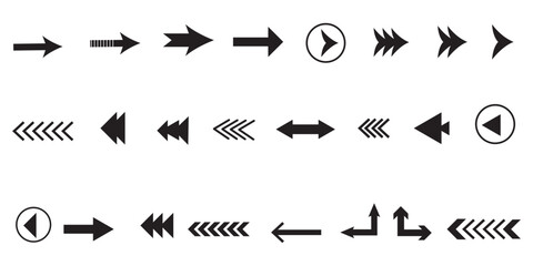 Vector set of swipe arrows. Arrow vector icon. Arrows collection. Arrows big black set icons, arrow icon, modern simple arrows .
