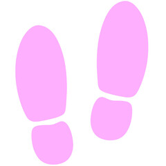 light purple silhouette shoes footstep icon