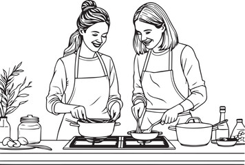 Joyful Cooking Companions in the Kitchen