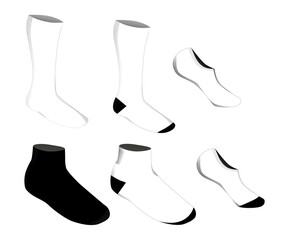 Sock vector illustration flat outline template