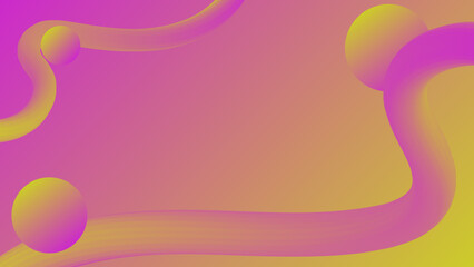 abstract gradient background with flowing 3d lines and spheres with copy space
