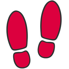 red shoes footstep icon
