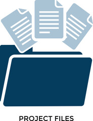 Project file icon representing document management, file storage, and project data. Perfect for business, office, and digital organization concepts.