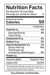 Nutrition information label with facts shown vector illustration on transparent background