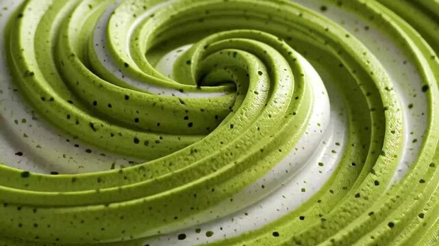 matcha green tea and vanilla cream spinning