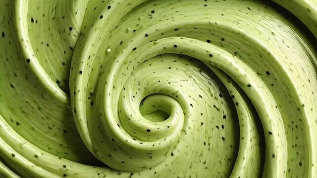 swirling green creamy matcha tea scrub texture