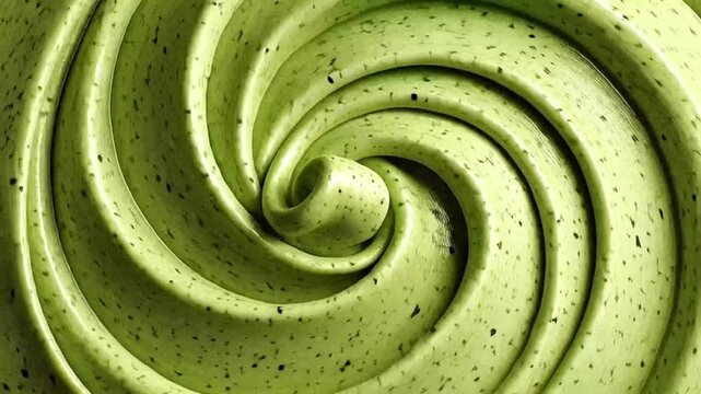 green pistachio cream swirling in a hypnotic vorte
