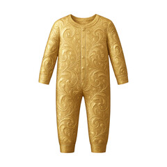 Obraz premium PNG Elegant golden baby jumpsuit design.