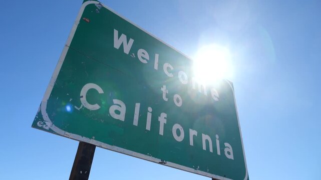 California Welcome sign on Nevada Boarder