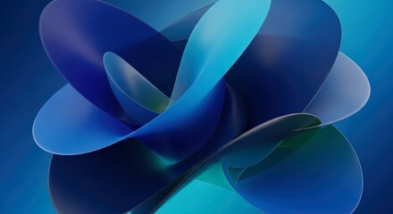 Abstract Blue Swirling Petals Background