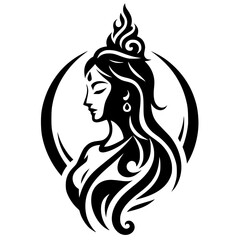 Silhouette of the sea queen logo