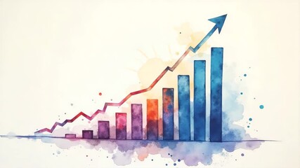 An abstract watercolor representation of social media KPIs displayed creatively against a textured background, allowing for copy space to enhance the composition. - Powered by Adobe