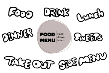 food menu pop tegaki手描き文字