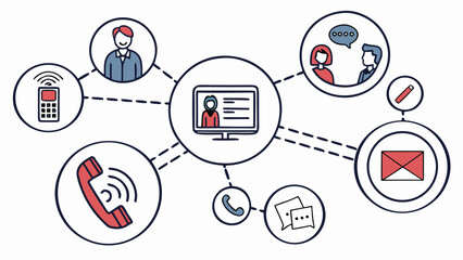Fototapeta premium Communication network people connection technology data information exchange