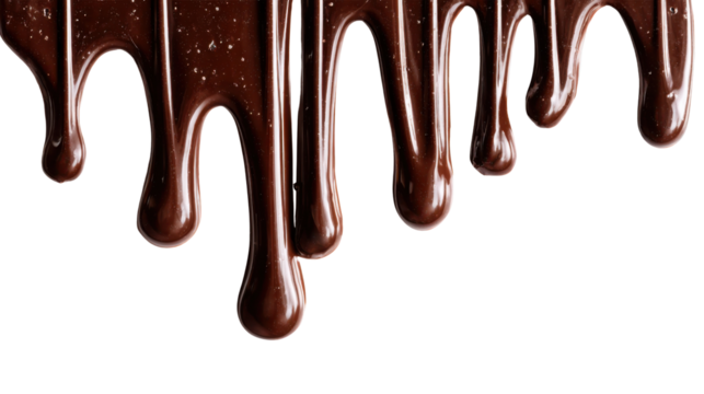 Sweet Cascades: The image captures a mesmerizing close-up of melted chocolate gracefully cascading downwards, its rich texture and enticing aroma promising a moment of pure indulgence.
