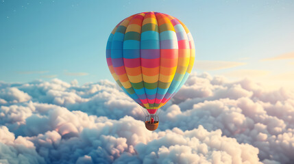 Obraz premium 3d Isometric Hot Air balloon colorful patterns