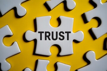 Puzzle piece with trust word