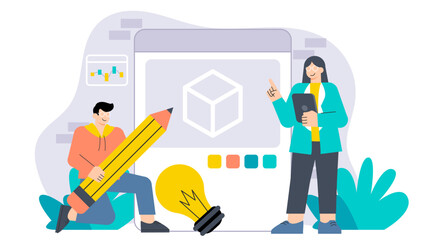 Flat Design Prototype and Product Development Flat Vector Illustration