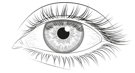 Obraz premium Detailed eye drawing with intricate eyelashes