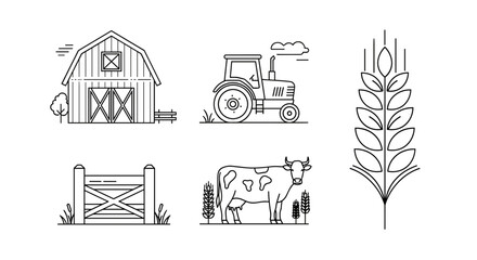Illustration of farm elements