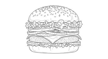 Illustration of a delicious burger