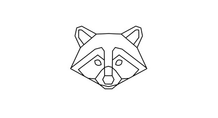 Geometric raccoon head, a modern animal design