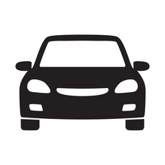 Stylized Front View Car Icon Art