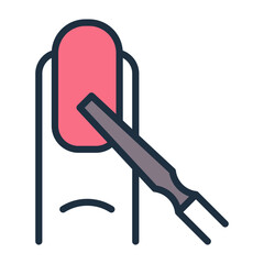 Nail Care Icon - Lineal Color