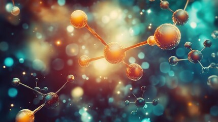 Protoplanetary disk with glowing organic molecules resembling cosmic constellations.
