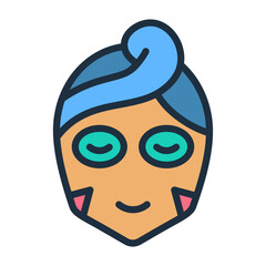 Facial Mask Icon - Lineal Color