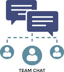  Team chat icon representing online communication, collaboration, and remote teamwork. Perfect for business apps, messaging tools, and digital communication projects