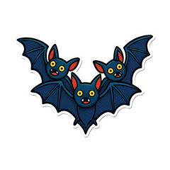 Obraz premium PNG Three cartoon bats illustration.