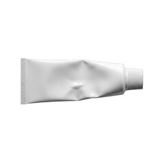 White aluminum tube of cream or gel for product mockups use on white background