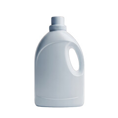 White plastic laundry detergent bottle against a clean on white background