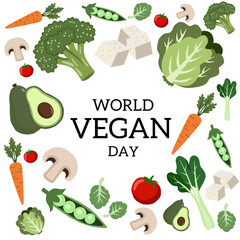 vector world vegan day illustration