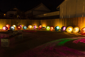 日本の風景・秋　岡山県倉敷市　夜の倉敷美観地区