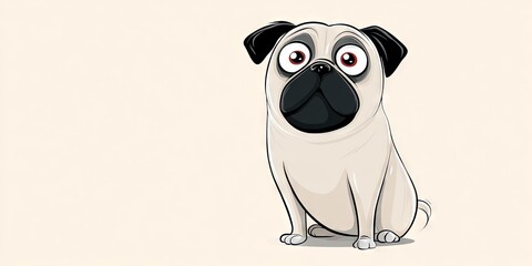 Doodle art of comical pug character