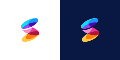 letter s abstract gradient color logo design vector	