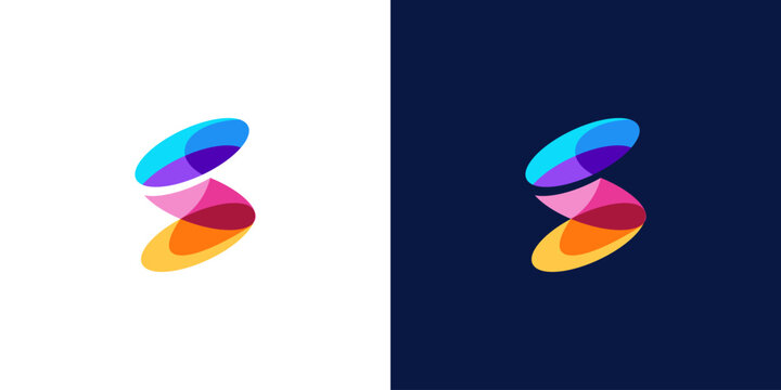 letter s abstract gradient color logo design vector	