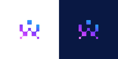 a collection of initials w logo design vector illustrations suitable for technology and business companies	