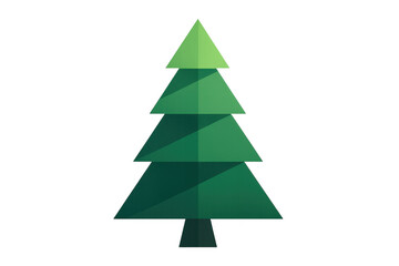 Fototapeta premium Minimalist christmas tree icon creating a holiday and winter graphic symbol with transparent background