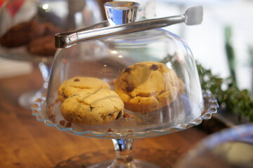 Delicious cookies displayed on a clear cake stand © Towfiqu Barbhuiya 