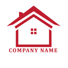 Real estate business vector logo button with a house and roof icon symbol