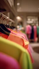 colorful t shirts on hangers