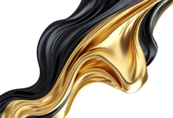 Stunning gold and black silk draped in elegant folds, perfect for upscale branding and luxury designs that exude sophistication and modern flair