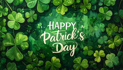 Festive greenery backdrop with clover leaves, celebrating a special occasion